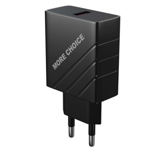 ЗУ сетевое More Choice NC51QC 1USB 3.0A QC3.0 быстрая зарядка +LED фонарик (Black)