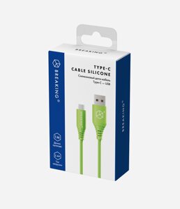 Кабель Breaking Silicone, USB - Type-C, 2.4A, 1м (Зеленый) коробка  (21634) в Ростовской области от компании Медиамир