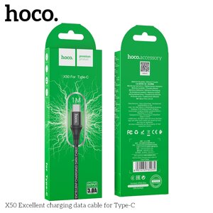Кабель USB-TypeC Hoco X50 3.0A нейлон 1м Black пc
