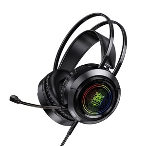 Гарнитура полноразмерная ИГРОВАЯ BOROFONE BO103 Surpass, LED, USB+Jack 3.5mm (Black)
