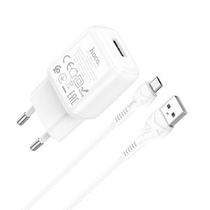 ЗУ Сетевое HOCO C96A 1USB 2.1A + кабель micro USB 1м White в Ростовской области от компании Медиамир