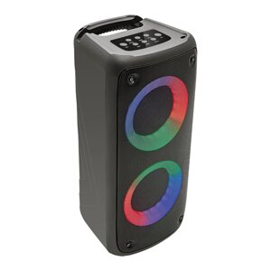 Колонка Bluetooth Perfeo "DUAL RING" 4", 10Bт, LED/FM/MP3 /USB/microSD/AUX/TWS/MIC черная PF_B4983