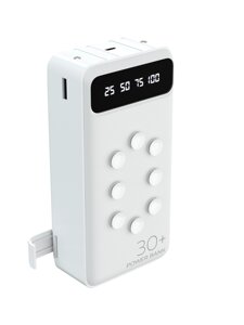 Внешний аккумулятор More Choice PB42S-30 30000mAh Smart 2USB 2.1A LED, встр. кабель 3 в 1 (White)