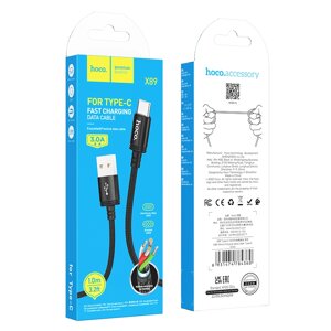 Кабель USB-TypeC Hoco X89 Wind 3.0А нейлон 1м Black м в Ростовской области от компании Медиамир