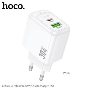 ЗУ Сетевое HOCO CS55A 1USB+1TypeC 3.0A QC3.0+PD 30W быстр зарядка  White в Ростовской области от компании Медиамир