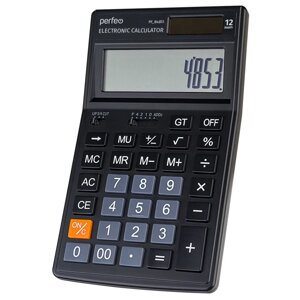 Калькулятор Perfeo PF_B4853, бухгалтерский, 12-разрядный, черный