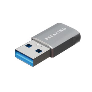 Адаптер Breaking Type-C in - USB out (Графит) коробка (24503)