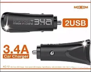 ЗУ Автомобильное Moxom KC-12 Auto-ID 2*USB 3.6A + кабель Lightning 1м