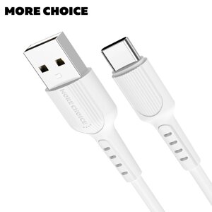 Кабель More choice USB - Type-C K26a 2.0A TPE 1м + держатель для кабеля (White)