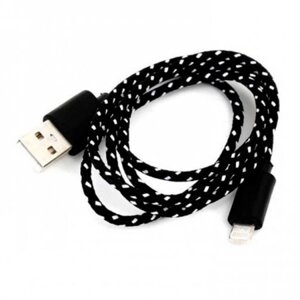 Кабель Smartbuy USB - 8-pin для Apple, нейлон, длина 1,2 м, чёрный (iK-512n black)/100