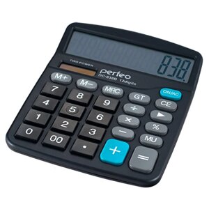 Калькулятор Perfeo PF_3288, бухгалтерский, 12-разрядный, GT, черный (DC-838B)