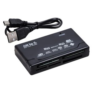 Картридер Smartbuy 999, USB 2.0 10-в-1, MicroSD, SD, CF, MS, M2, MMC, xD и др., Smartbuy (SBR-999)