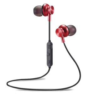 Гарнитура Bluetooth внутриканальная More Choice BG6 с шейным шнурком + сумочка для наушников (Red)