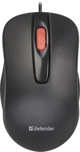 Мышь Defender Point MM-756 черный,3 кнопки,1000 dpi, Силиконовое колесо, блистер (52756)