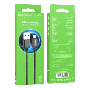 Кабель USB-MicroUSB Borofon BX87 2,4А нейлон 1м Black пд в Ростовской области от компании Медиамир