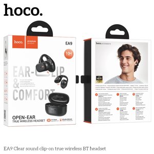 Гарнитура Bluetooth TWS HOCO EA9 TWS BT5.4  300mAh клипса Black д в Ростовской области от компании Медиамир