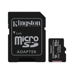 Kingston micro SDHC 32GB Class10 UHS-I Canvas Select Plus (с адаптером SD) в Ростовской области от компании Медиамир