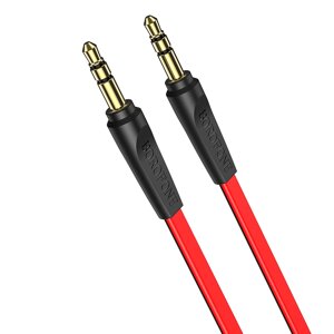 Кабель AUX BOROFONE BL6, AUX, Jack 3,5 - Jack 3,5, 1 м, красный