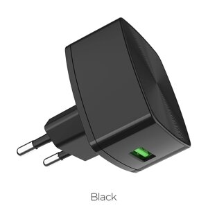ЗУ Сетевое HOCO C70A 1USB 3.0A QC3.0 быстрая зарядка (Black)