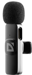 Микрофон Defender петличный беспроводной Talky-137 wrls, черный, на прищепке, 1шт (64137)