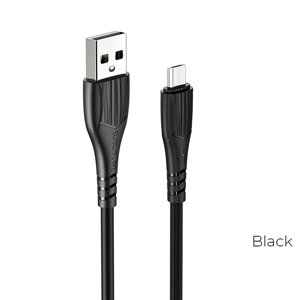 Кабель USB-MicroUSB Borofon BX37 Wieldy 2,4А TPE 1м Black пс в Ростовской области от компании Медиамир