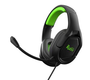 Гарнитура полноразмерная Игровая SmartBuy RUSH STRIKE'EM, 3,5мм+ад-р 2*3,5мм черн/зелен (SBHG-9720)