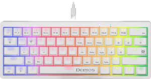Клавиатура механическая DEFENDER Deimos GK-303 RU, RGB,61кн, розов. свитчи, белый (45304)