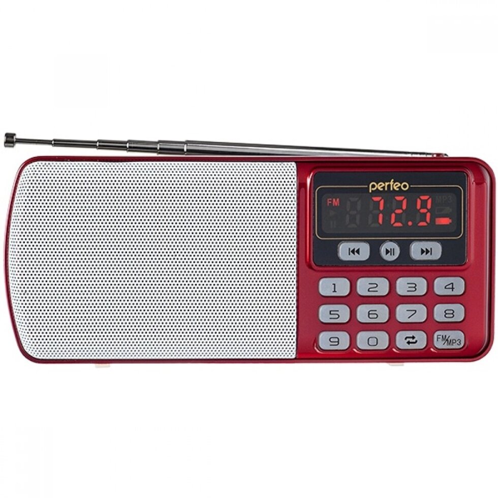 Радиоприемник Perfeo ЕГЕРЬ FM+70-108МГц/ MP3/питание USB или BL5C/ красный (i120-RED) от компании Медиамир - фото 1