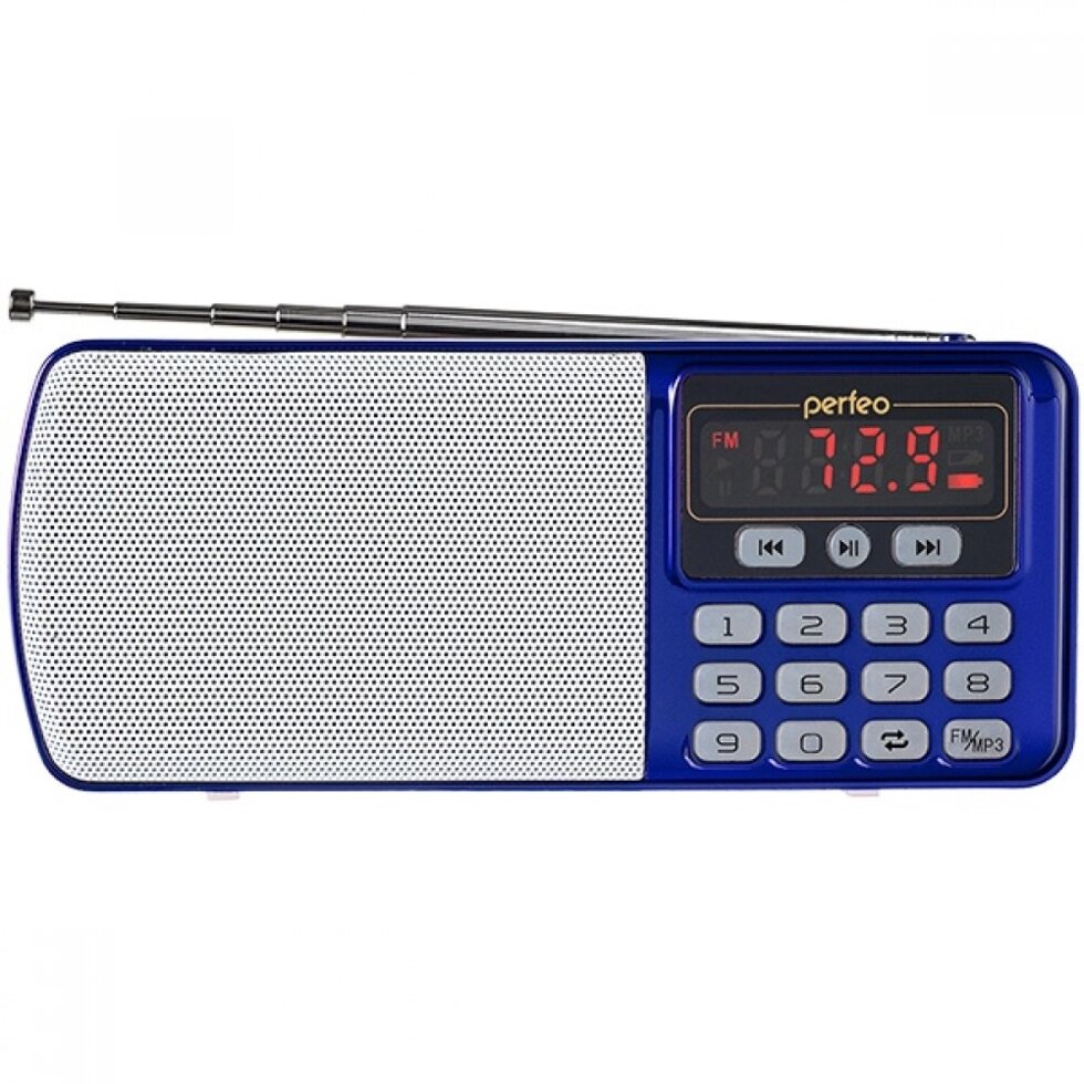 Радиоприемник Perfeo ЕГЕРЬ FM+70-108МГц/ MP3/питание USB или BL5C/ синий (i120-BL) от компании Медиамир - фото 1