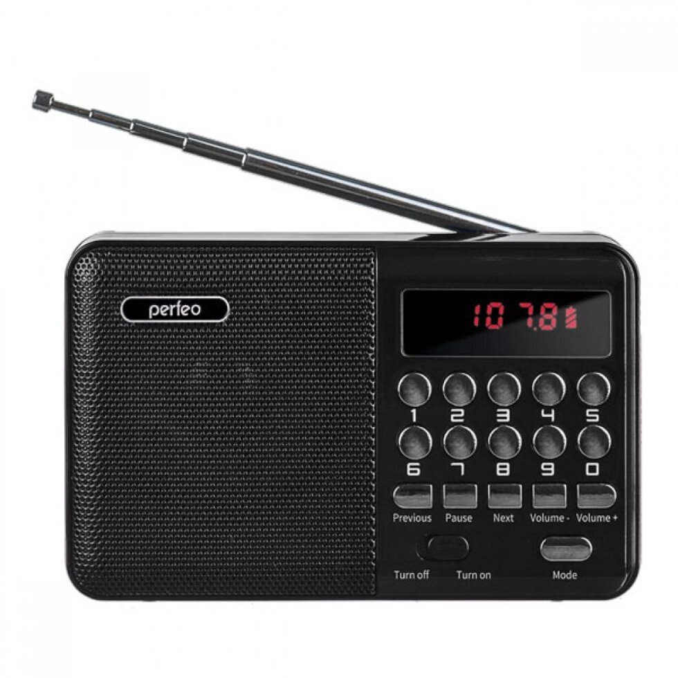 Радиоприемник Perfeo PALM, FM+ 87.5-108МГц/ MP3/ питание USB или 18650/ черный (i90-BL) PF_A4870 от компании Медиамир - фото 1