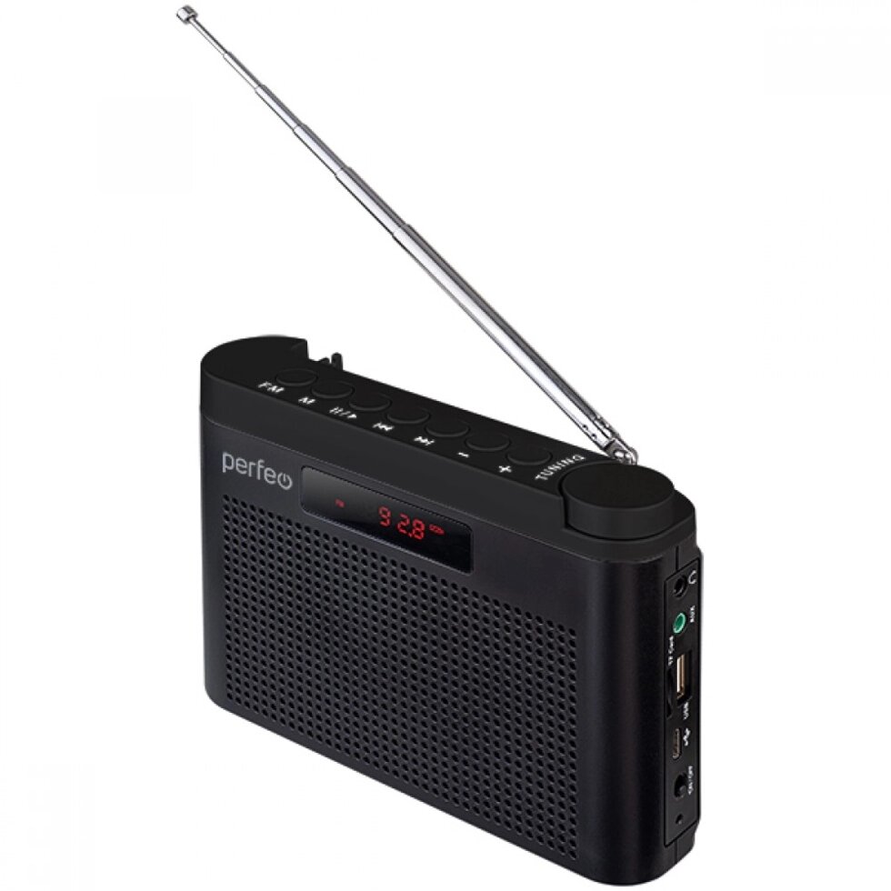 Радиоприемник Perfeo ТАЙГА FM+ 66-108МГц/MP3/аккум-р, цифр., USB, AUX in, черный (I70BK) (PF_C4939) от компании Медиамир - фото 1