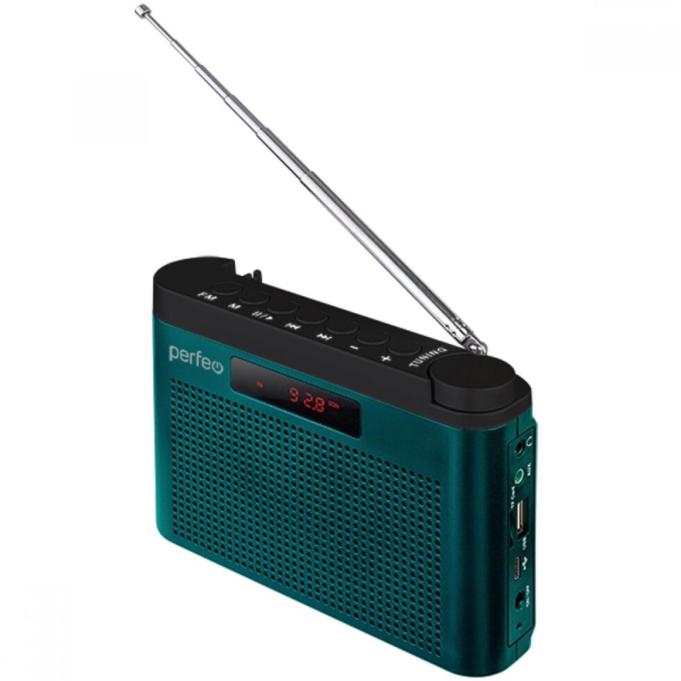 Радиоприемник Perfeo ТАЙГА FM+ 66-108МГц/MP3/аккум-р, цифр., USB, AUX in, морск. синий (I70BL)(PF_C4942) от компании Медиамир - фото 1