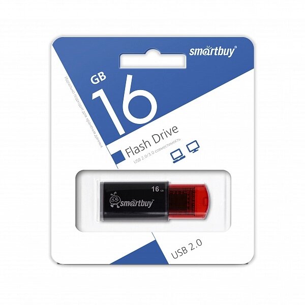 Smart Buy USB 16GB Click Black-Red от компании Медиамир - фото 1