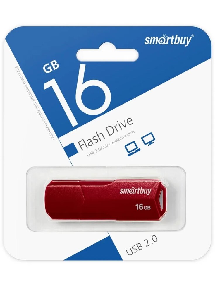 Smart Buy USB 16GB CLUE Burgundy от компании Медиамир - фото 1
