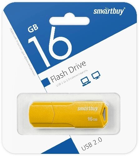 Smart Buy USB 16GB CLUE Yellow от компании Медиамир - фото 1