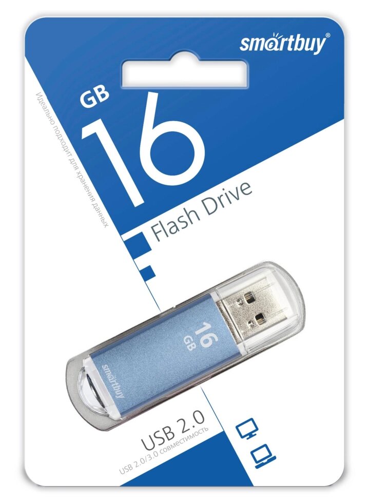 Smart Buy USB 16GB V-Cut Blue от компании Медиамир - фото 1