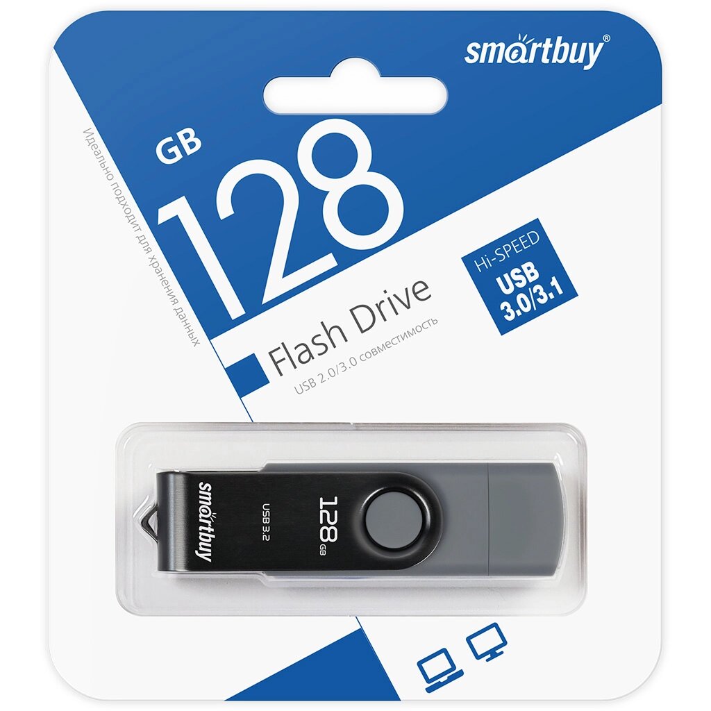 Smart Buy USB 3.0 128GB Twist Dual Type-C/Type-A  (USB3.0/3.1)  (SB128GB3DUOTWK) от компании Медиамир - фото 1