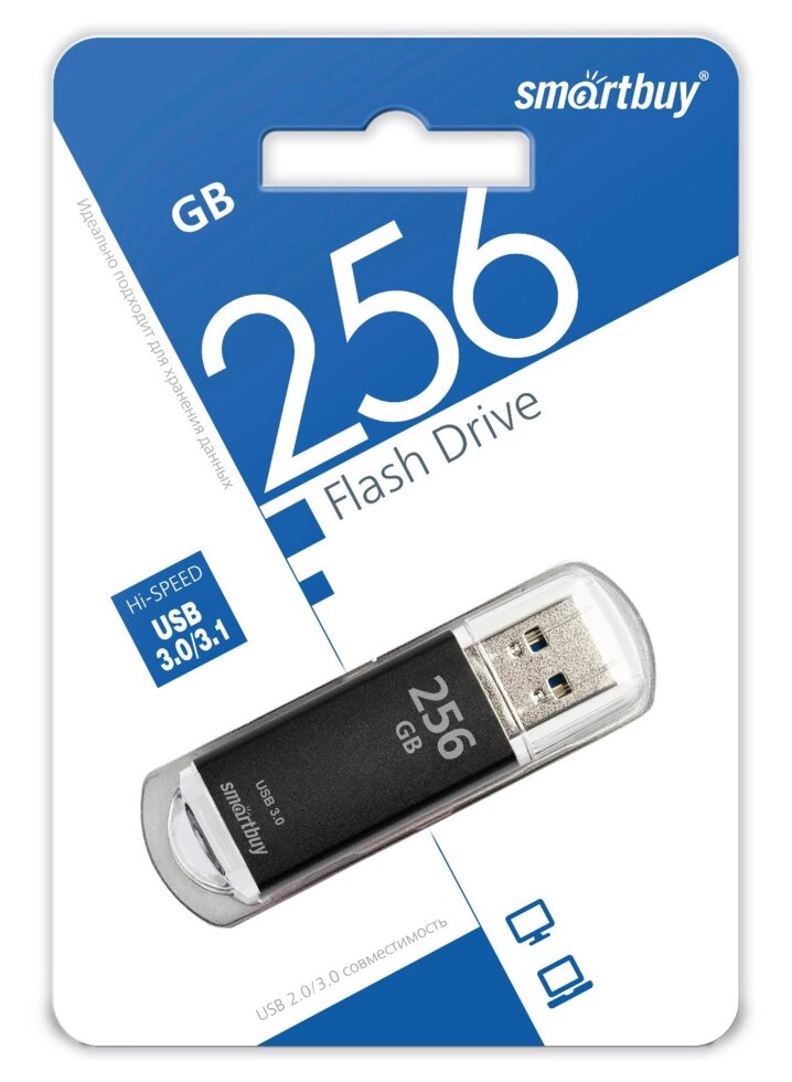 Smart Buy USB 3.0 256GB V-Cut Black от компании Медиамир - фото 1