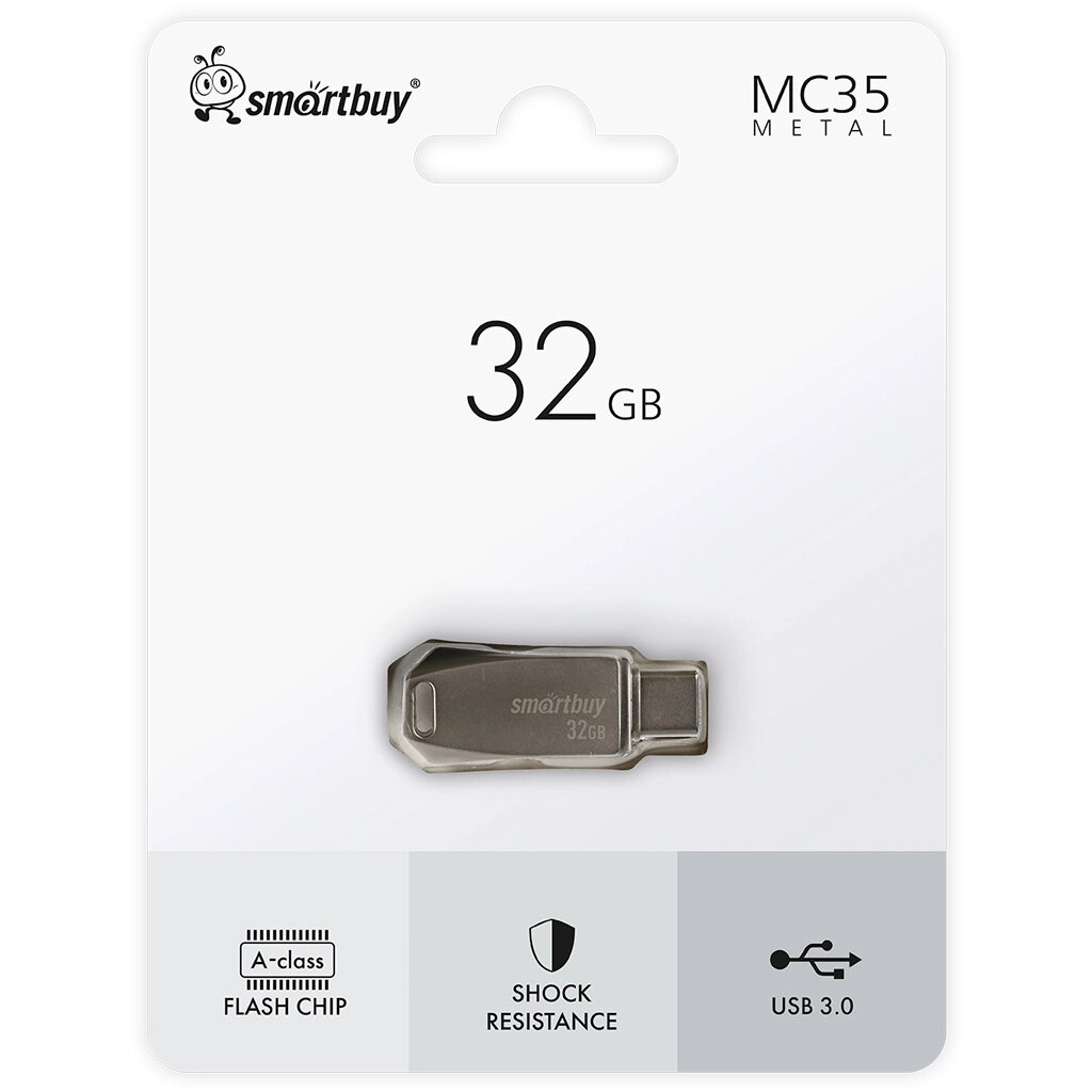 Smart Buy USB 3.0 32GB MC35 Metal Dual Type-C/Type-A (SB32GBMC35) от компании Медиамир - фото 1