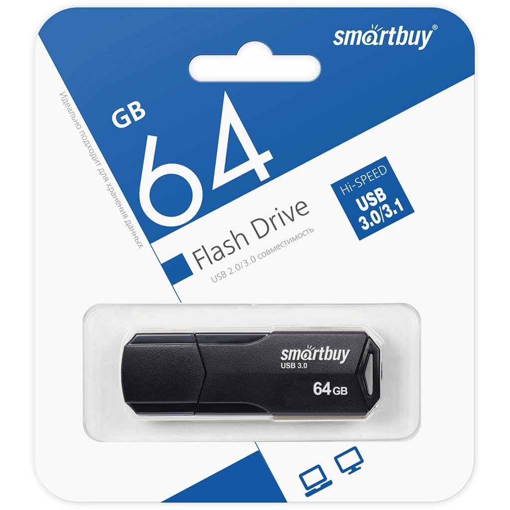 Smart Buy USB 3.0 64GB CLUE Black от компании Медиамир - фото 1
