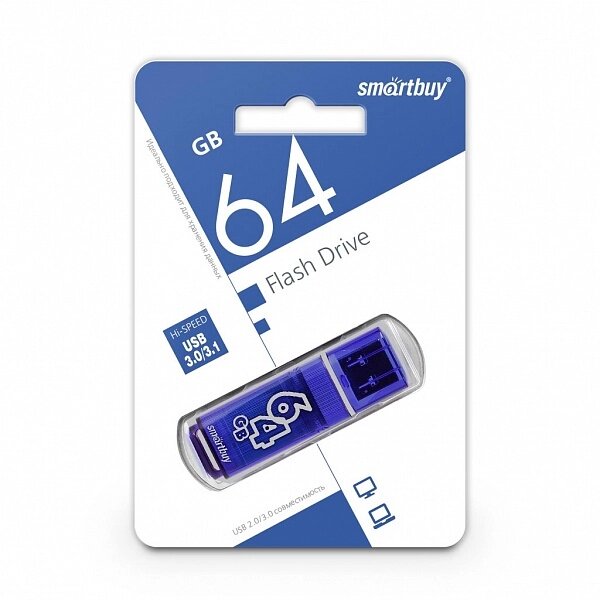 Smart Buy USB 3.0 64GB Glossy series Dark Blue ##от компании## Медиамир - ##фото## 1