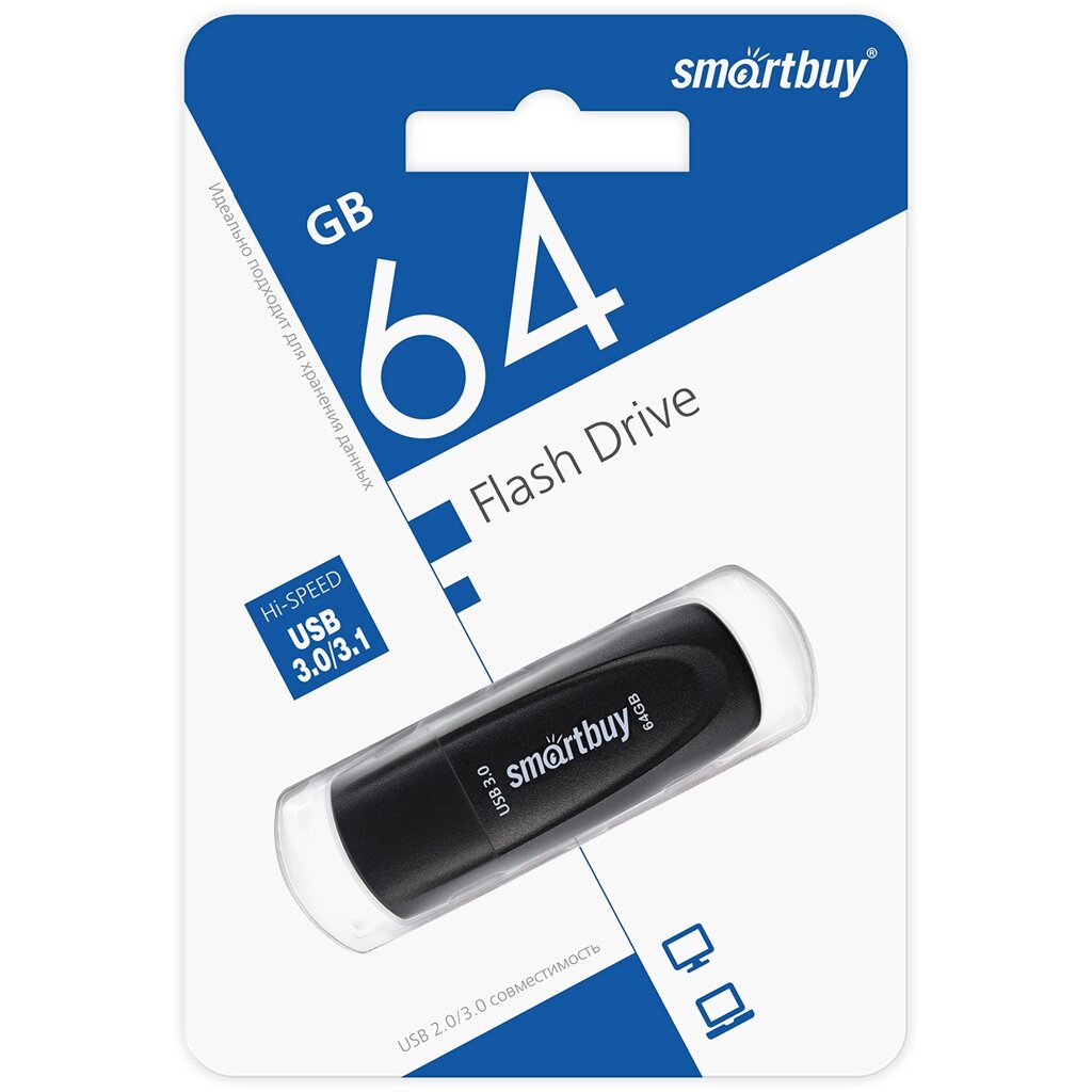 Smart Buy USB 3.0 64GB  Scout Black от компании Медиамир - фото 1