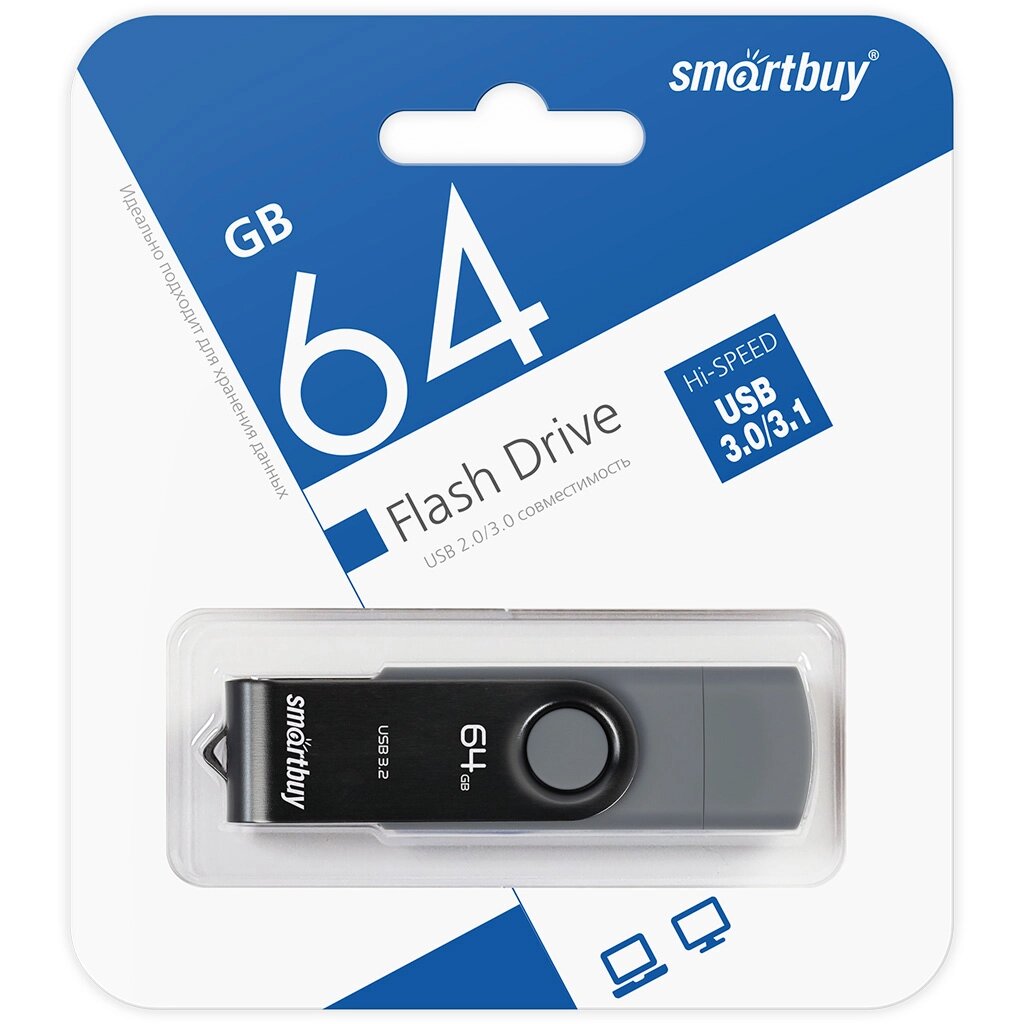 Smart Buy USB 3.0 64GB Twist Dual Type-C/Type-A  (USB 3.0/3.1) (SB064GB3DUOTWK) от компании Медиамир - фото 1