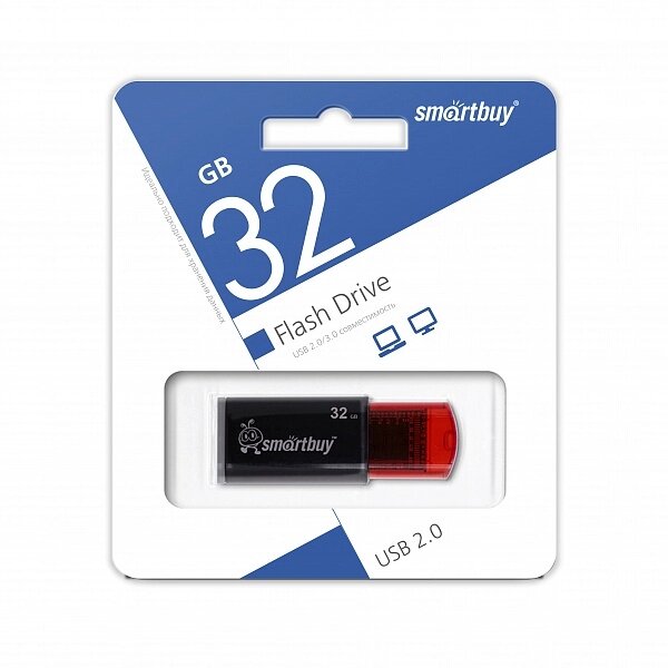 Smart Buy USB 32GB Click Black-Red от компании Медиамир - фото 1