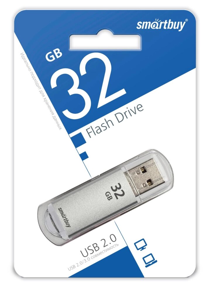 Smart Buy USB 32GB V-Cut Silver ##от компании## Медиамир - ##фото## 1