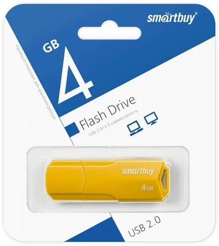 Smart Buy USB 4GB CLUE Yellow от компании Медиамир - фото 1