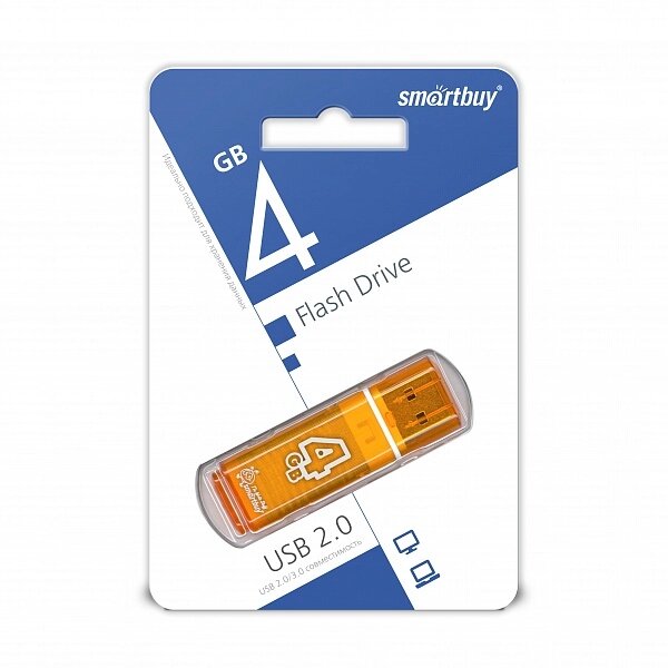 Smart Buy USB 4GB Glossy series Orange от компании Медиамир - фото 1