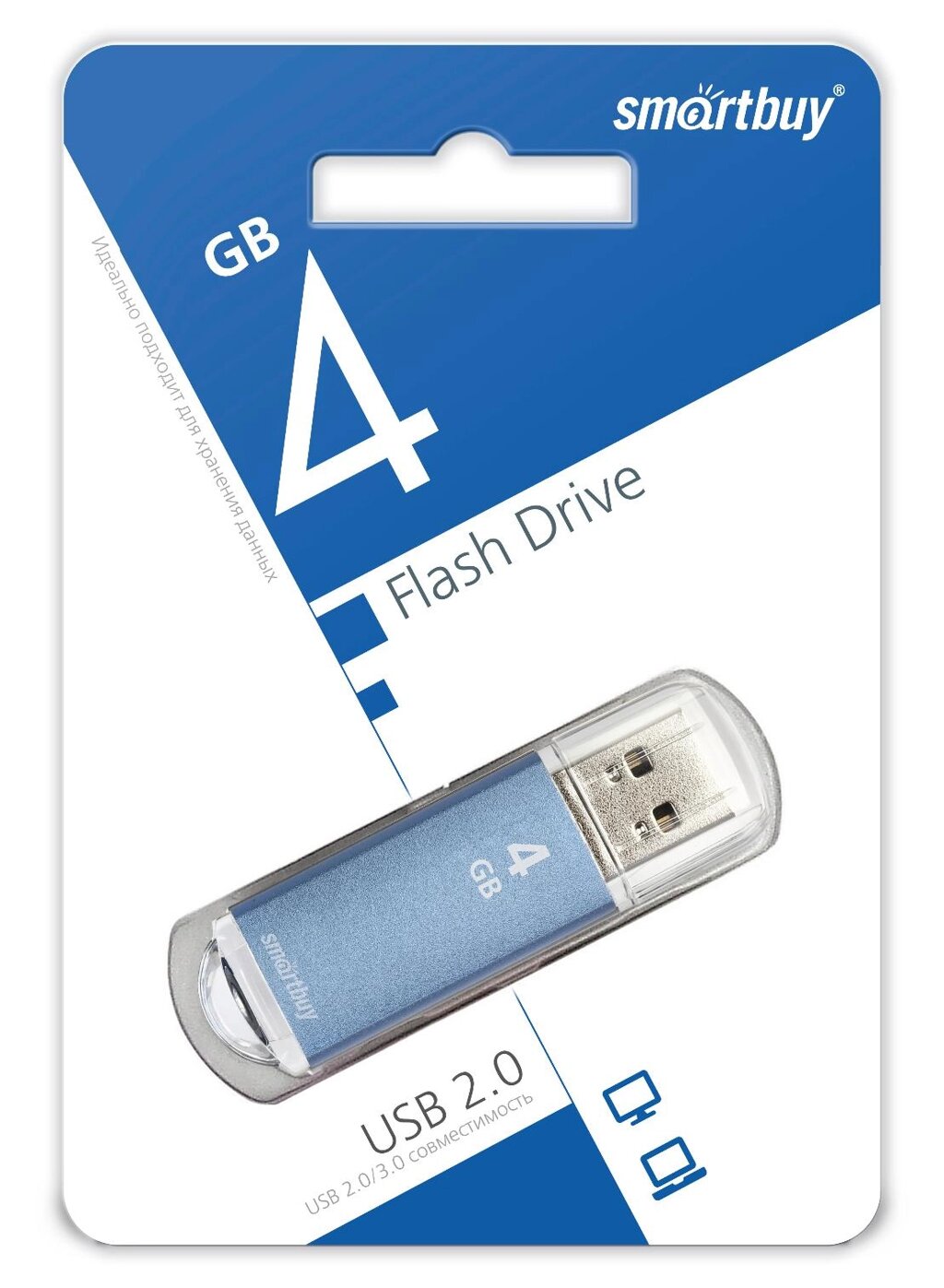 Smart Buy USB 4GB V-Cut Blue от компании Медиамир - фото 1