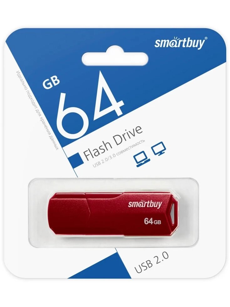 Smart Buy USB 64GB CLUE Burgundy от компании Медиамир - фото 1