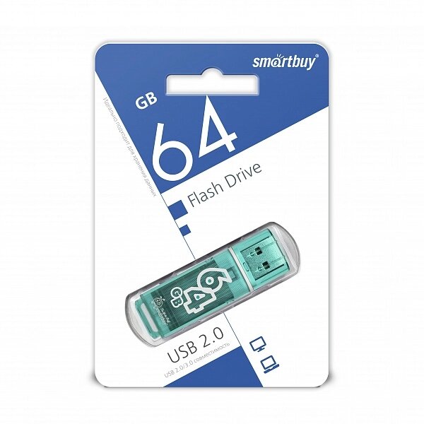Smart Buy USB 64GB Glossy series Green от компании Медиамир - фото 1